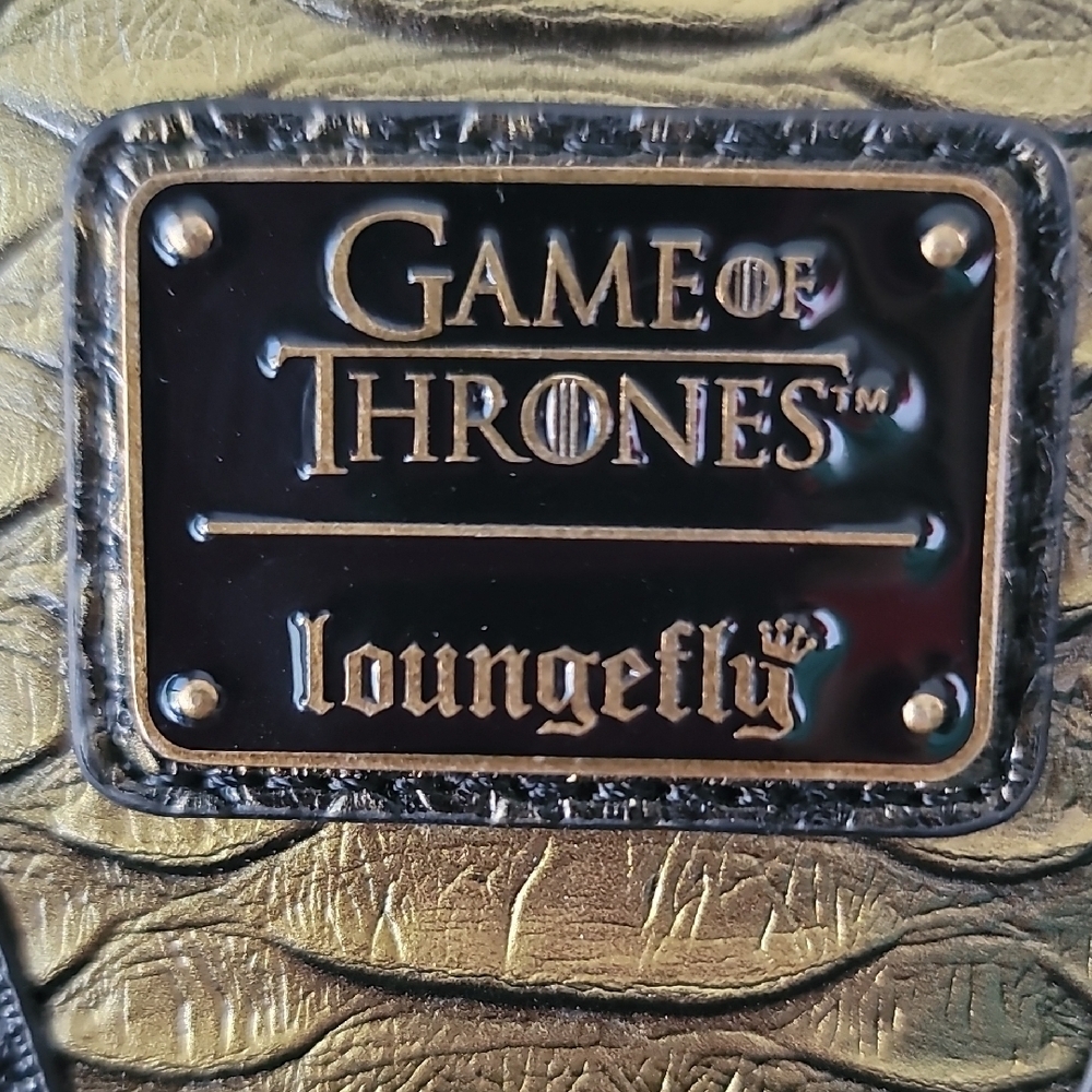 Loungefly Game of Thrones Black and Gold Backpack - Picture 6 of 9
